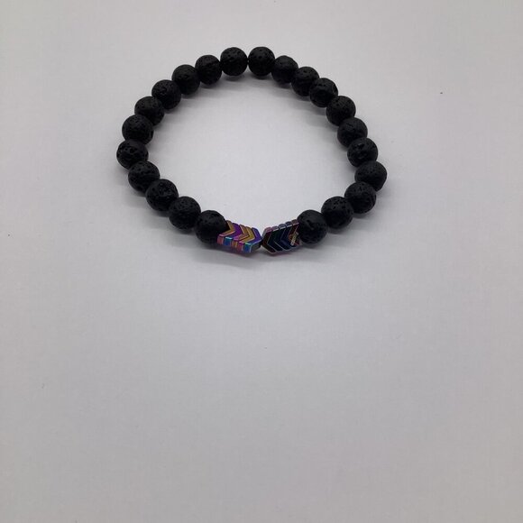 Cundo Lava Rock Beads Stretch Bracelet With Multicolor Accent - Picture 8 of 10